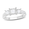 Thumbnail Image 0 of Previously Owned Three-Stone Diamond Engagement Ring 1 ct tw Princess & Round 10K White Gold