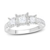 Thumbnail Image 0 of Previously Owned Three-Stone Diamond Engagement Ring 1 ct tw Princess & Round 10K White Gold