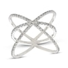 Thumbnail Image 1 of Previously Owned Diamond Crisscross Ring 3/4 ct tw Round-cut 10K White Gold - Size 7
