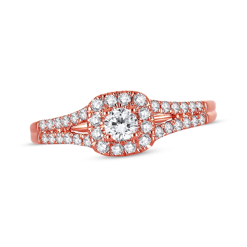 Main Image 1 of Previously Owned Diamond Engagement Ring 3/8 ct tw Round-cut 10K Rose Gold Size 4