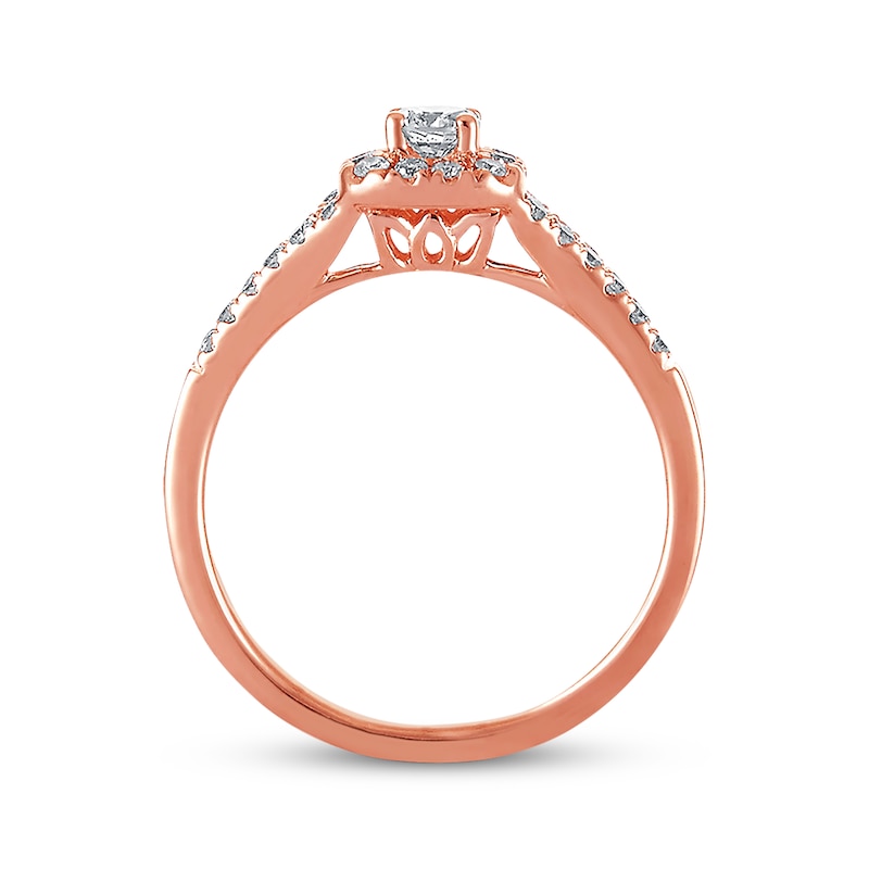 Main Image 2 of Previously Owned Diamond Engagement Ring 3/8 ct tw Round-cut 10K Rose Gold Size 4