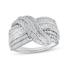 Thumbnail Image 0 of Previously Owned Diamond Fashion Ring 1 ct tw Round/Baguette 10K White Gold