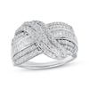 Thumbnail Image 1 of Previously Owned Diamond Fashion Ring 1 ct tw Round/Baguette 10K White Gold