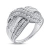 Thumbnail Image 2 of Previously Owned Diamond Fashion Ring 1 ct tw Round/Baguette 10K White Gold