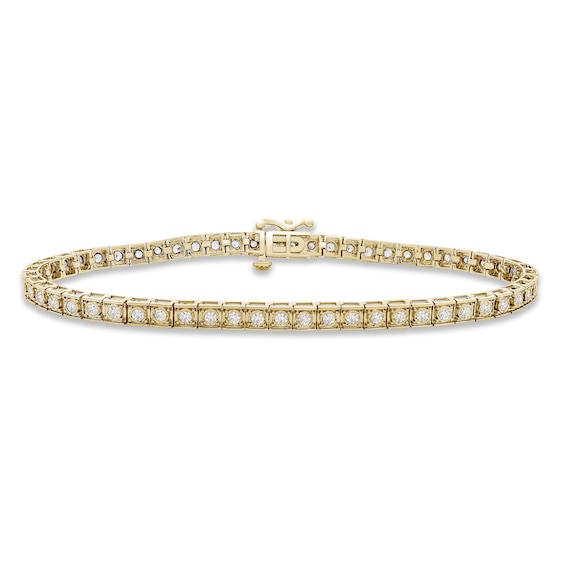 Previously Owned Diamond Bracelet 1 ct tw 10K Yellow Gold 7.25"