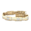 Thumbnail Image 0 of Previously Owned Men's Diamond Cross Bracelet 1 ct tw Baguette & Round-cut 10K Yellow Gold 8.5"