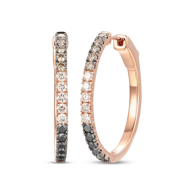 Main Image 1 of Previously Owned Le Vian Chocolate Diamond Hoop Earrings 1 ct tw 14K Strawberry Gold