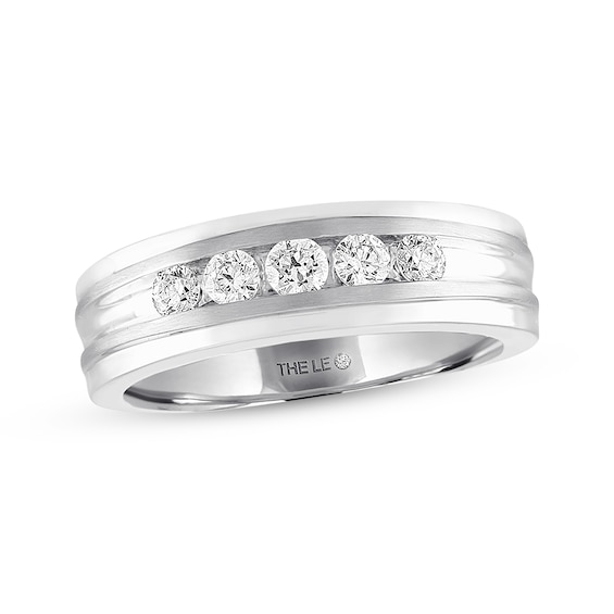 Previously Owned Men's THE LEO Diamond Wedding Band 1/2 ct tw Round-cut 14K Gold