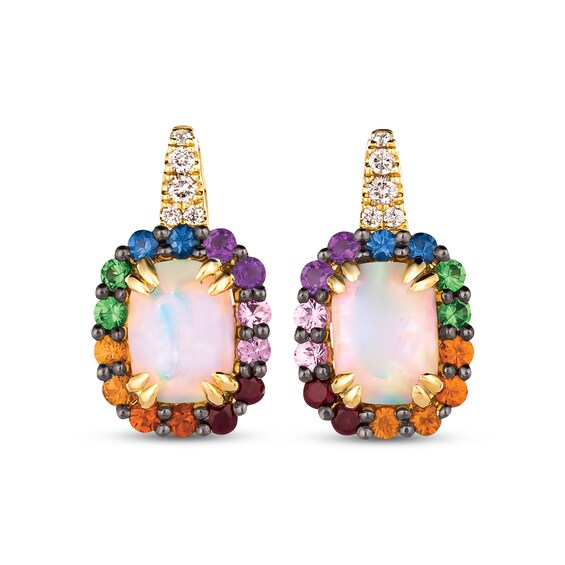 Previously Owned Le Vian Multi-Gemstone Earrings 1/10 ct tw Diamonds 14K Honey Gold