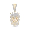 Thumbnail Image 0 of Previously Owned Men's Diamond and Lab-Created Ruby Lion Head Pendant 3/4 ct tw 10K Yellow Gold