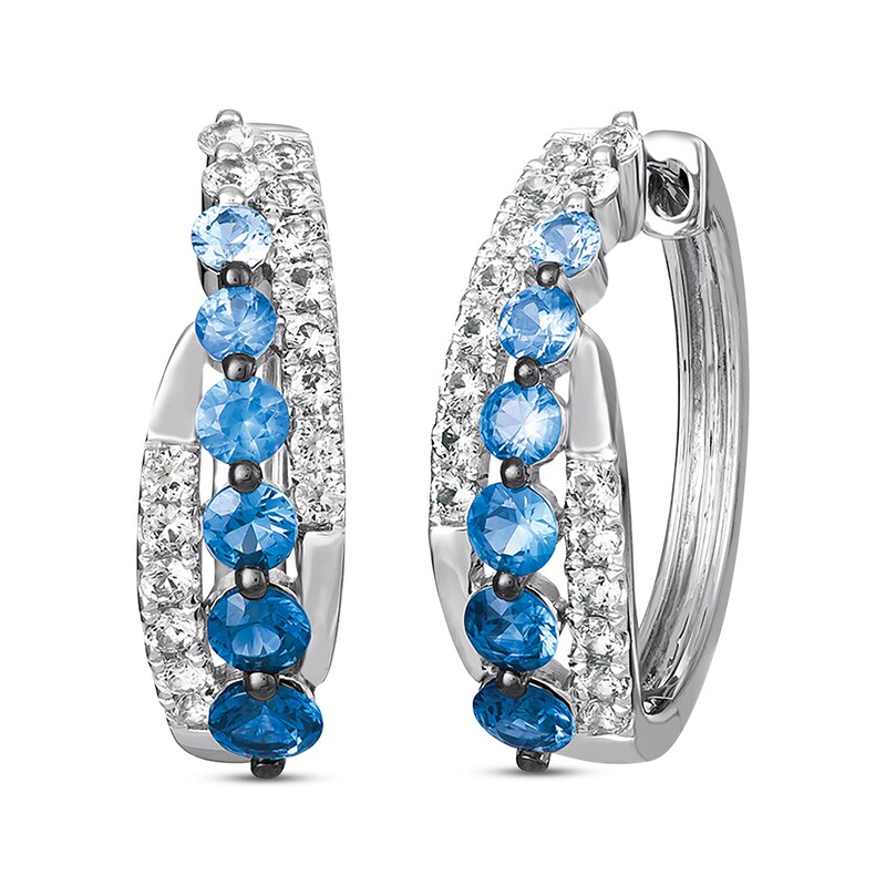 Main Image 1 of Previously Owned Le Vian Denim Ombre Hoop Earrings 14K Vanilla Gold