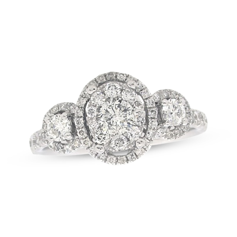 Main Image 1 of Previously Owned Diamond Engagement Ring 1 ct tw Round-cut 14K White Gold