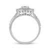 Thumbnail Image 1 of Previously Owned Diamond Engagement Ring 1-3/8 ct tw Princess, Round & Baguette 14K White Gold