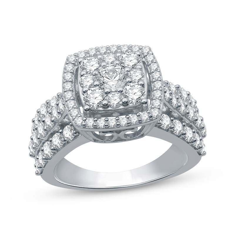 Main Image 1 of Previously Owned Diamond Engagement Ring 2 ct tw Round-Cut 10K White Gold