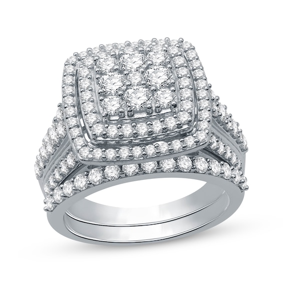 Previously Owned Diamond Bridal Set 2 ct tw Round-Cut 10K White Gold