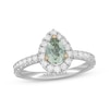 Neil Lane Pear-Shaped Green Quartz Engagement Ring 5/8 ct tw Diamond 14K White Gold