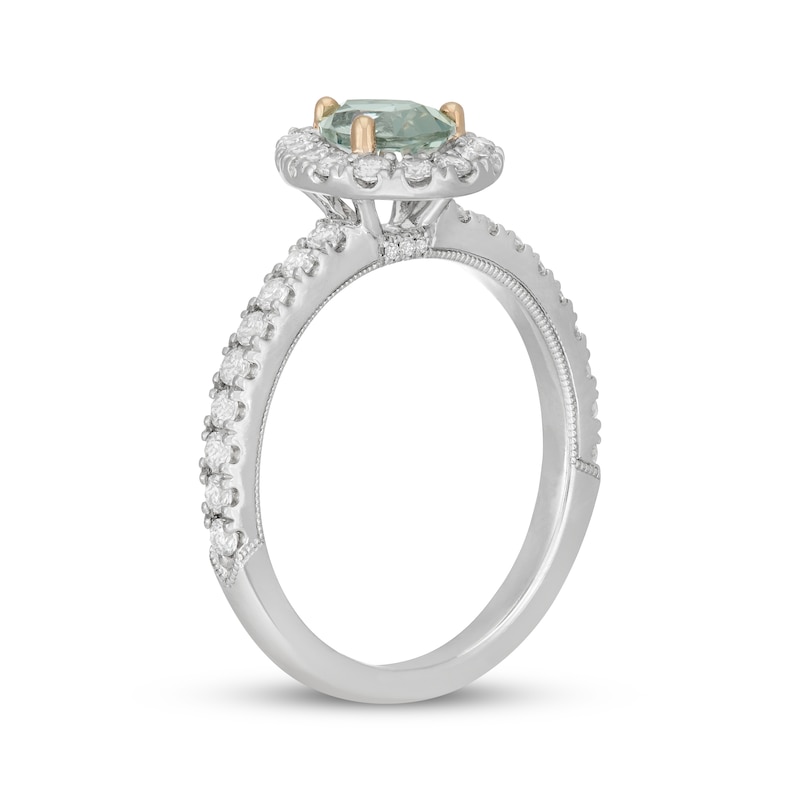 Main Image 3 of Neil Lane Pear-Shaped Green Quartz Engagement Ring 5/8 ct tw Diamond 14K White Gold