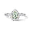 Thumbnail Image 3 of Neil Lane Pear-Shaped Green Quartz Engagement Ring 5/8 ct tw Diamond 14K White Gold
