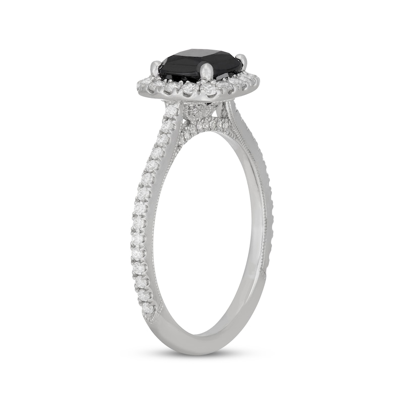 Main Image 2 of Neil Lane Cushion-Cut Black Diamond & White Diamond Engagement Ring 2 ct tw 14K White Gold