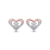 Thumbnail Image 1 of Previously Owned Diamond Stud Heart Earrings 1/10 ct tw 10K Rose Gold