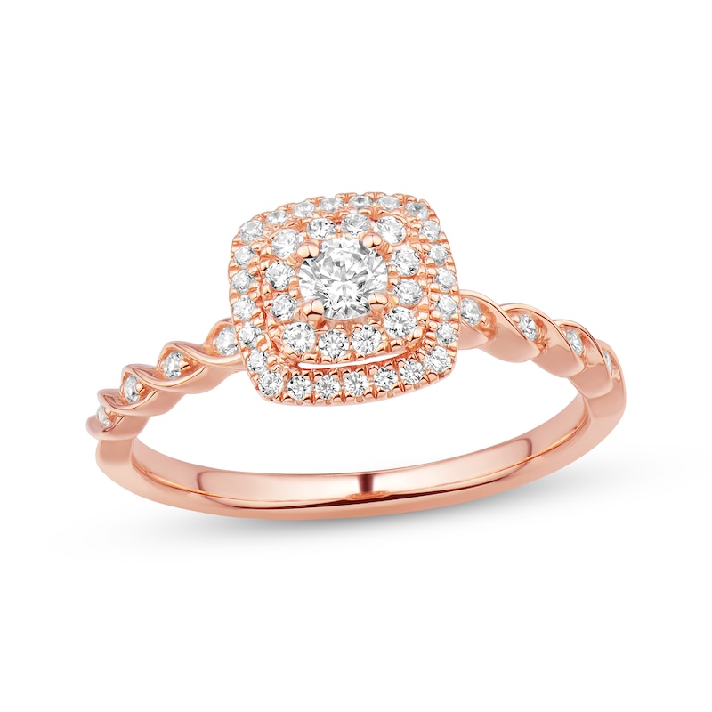 Previously Owned Diamond Engagement Ring 1/3 ct tw Round-cut 10K Rose Gold
