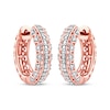 Thumbnail Image 1 of Previously Owned Diamond Heart Hoop Earrings 1/5 ct tw Round-cut 10K Rose Gold