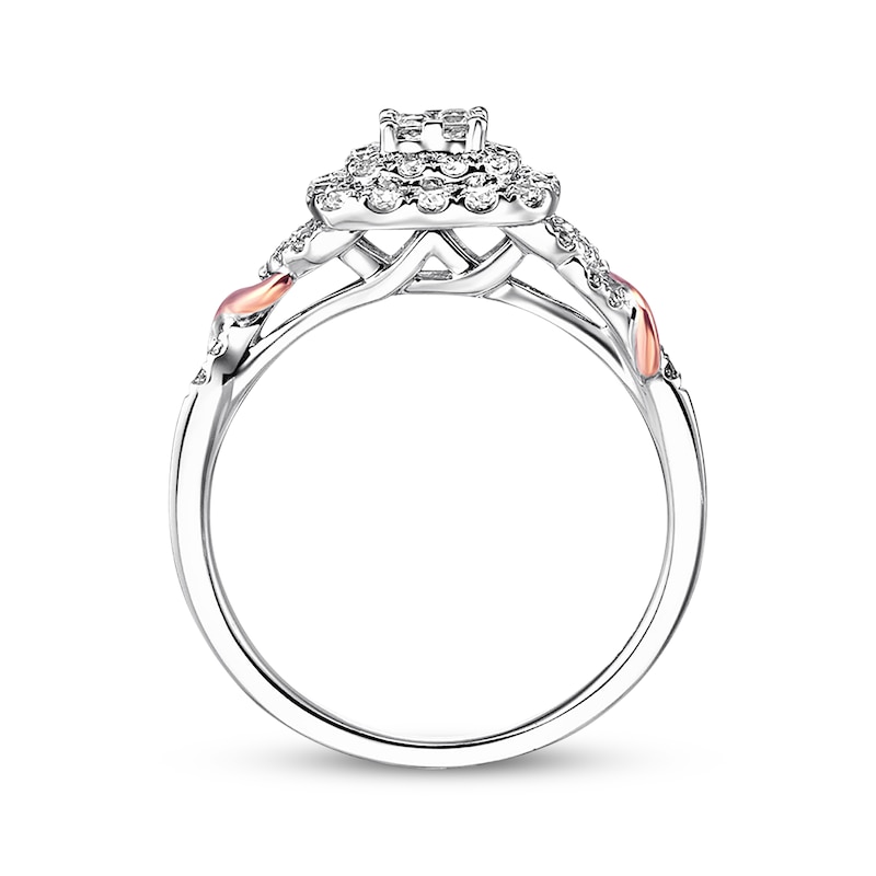 Main Image 3 of Previously Owned Diamond Engagement Ring 1/2 ct tw Princess & Round-cut 10K Two-Tone Gold