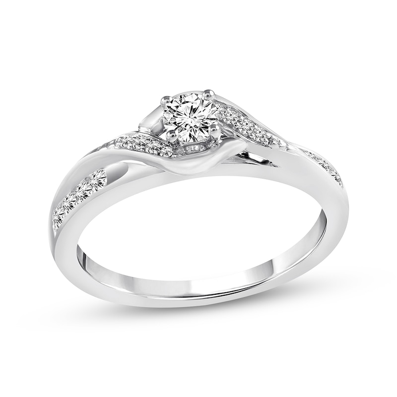 Main Image 1 of Previously Owned Diamond Engagement Ring 1/3 ct tw Round-cut 10K White Gold