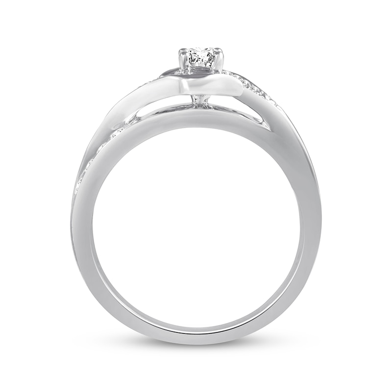 Main Image 2 of Previously Owned Diamond Engagement Ring 1/3 ct tw Round-cut 10K White Gold