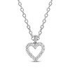 Thumbnail Image 1 of Previously Owned Diamond Heart Necklace 1/4 ct tw Round-cut 10K White Gold 18&quot;