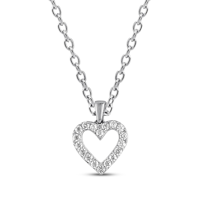 Previously Owned Diamond Heart Necklace 1/4 ct tw Round-cut 10K White Gold 18"