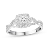 Previously Owned Diamond Engagement Ring 3/8 ct tw Princess & Round-cut 10K White Gold