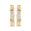 Thumbnail Image 2 of Previously Owned Diamond Hoop Earrings 1/4 ct tw Round & Baguette 10K Yellow Gold