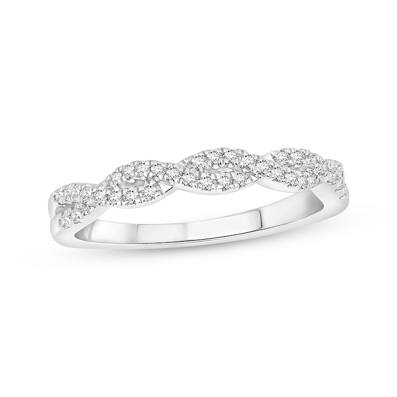Main Image 1 of Previously Owned Diamond Wedding Band 1/5 ct tw Round-cut 14K White Gold