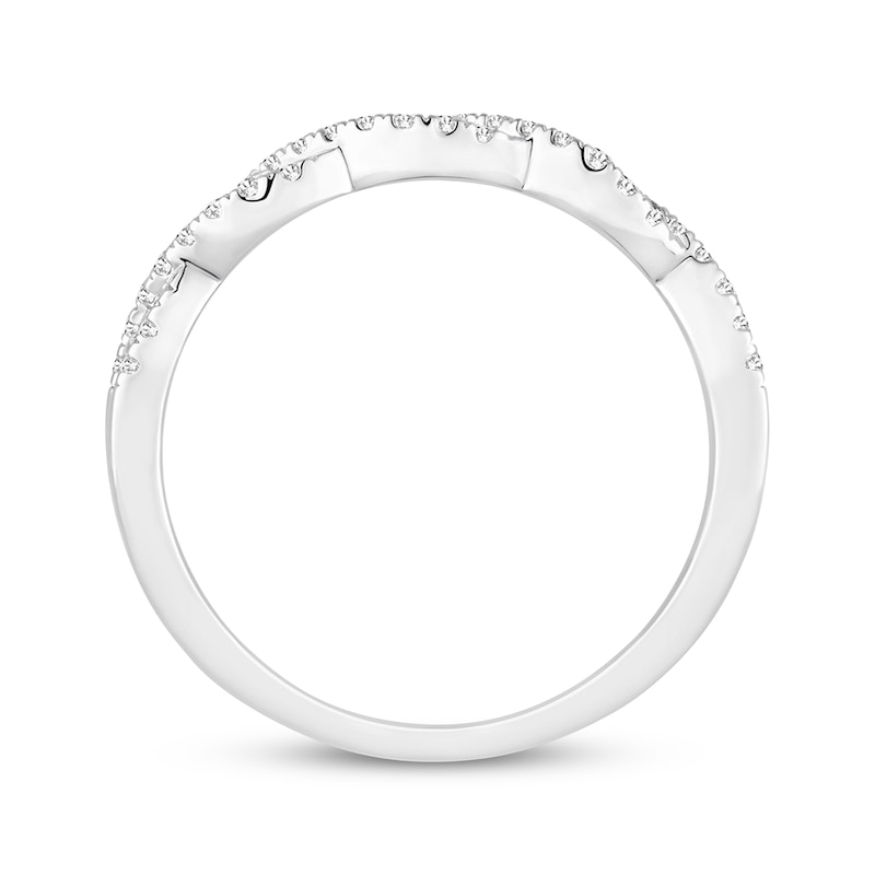 Main Image 2 of Previously Owned Diamond Wedding Band 1/5 ct tw Round-cut 14K White Gold