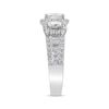Previously Owned Diamond Engagement Ring 1-3/4 ct tw Emerald, Baguette & Round-cut 14K White Gold