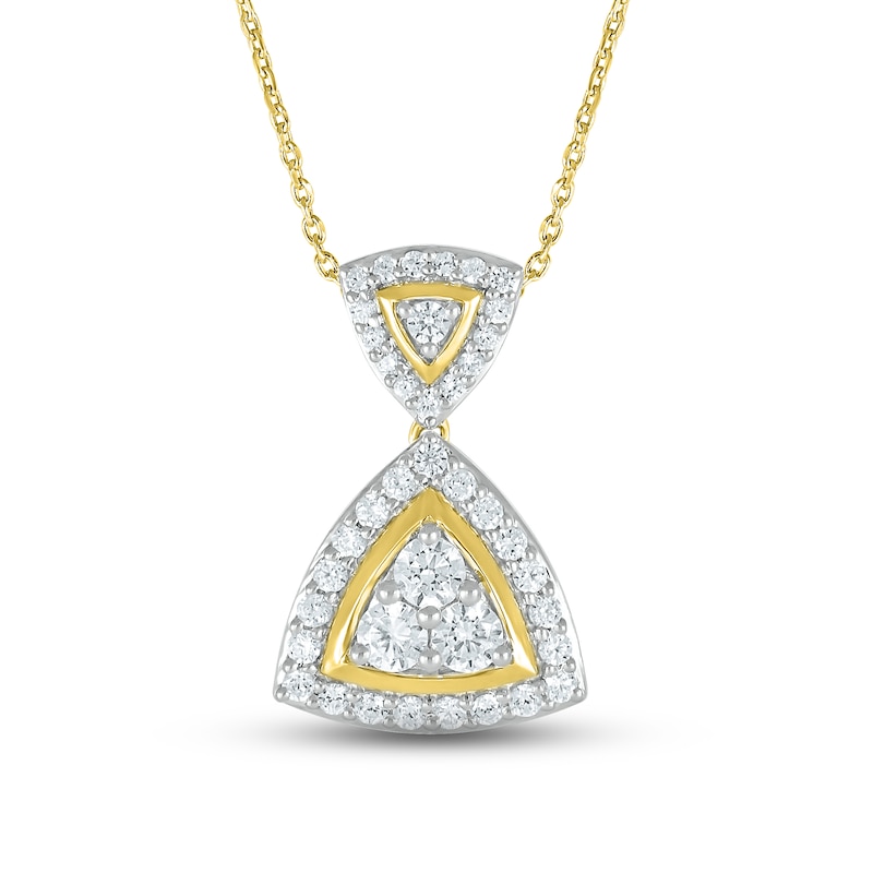 Main Image 1 of Previously Owned Diamond Necklace 1/2 ct tw Round-cut 10K Yellow Gold 18"