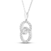 Thumbnail Image 2 of Previously Owned Encircled by Love Diamond Necklace 1/2 ct tw Round-cut 10K White Gold 18&quot;