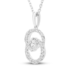 Thumbnail Image 2 of Previously Owned Encircled by Love Diamond Necklace 1/4 ct tw Round-cut Sterling Silver 18"