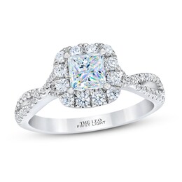 Previously Owned THE LEO First Light Diamond Princess-Cut Engagement Ring 1-1/8 ct tw 14K White Gold