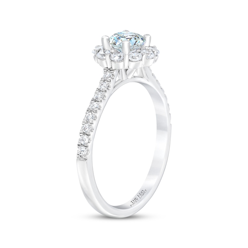 Main Image 2 of Previously Owned THE LEO First Light Diamond Engagement Ring 1 ct tw Round-cut 14K White Gold