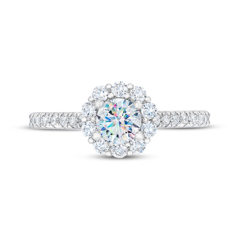 Main Image 3 of Previously Owned THE LEO First Light Diamond Engagement Ring 1 ct tw Round-cut 14K White Gold