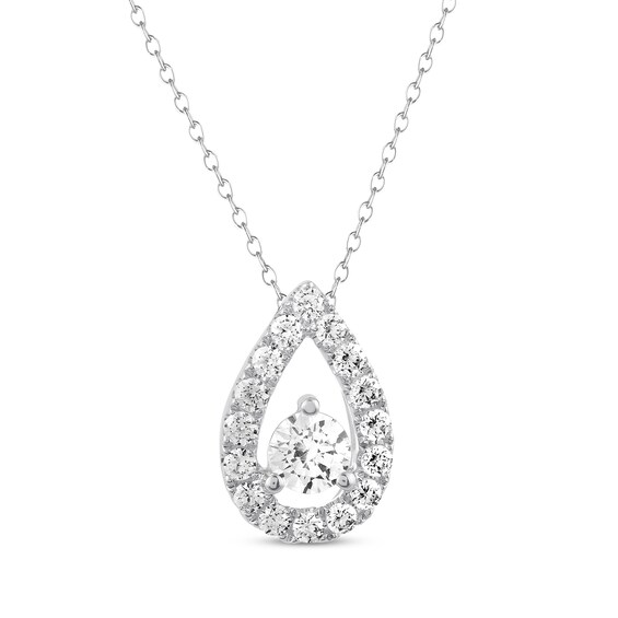 Previously Owned THE LEO Diamond Necklace 1/2 ct tw Round-cut 14K White Gold 19"