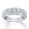 Thumbnail Image 1 of Previously Owned THE LEO Diamond Men's Band 1 ct tw Round-cut 14K White Gold