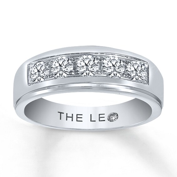 Previously Owned THE LEO Diamond Men's Band 1 ct tw Round-cut 14K White Gold