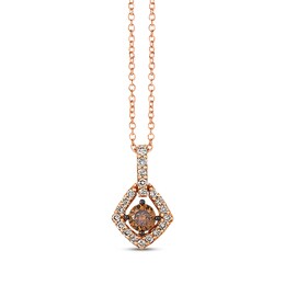 Previously Owned Le Vian Chocolate & Nude Diamond Necklace 1/2 ct tw 14K Strawberry Gold