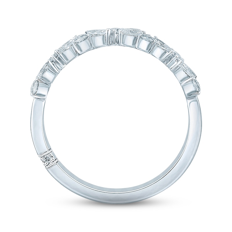 Previously Owned Monique Lhuillier Bliss Diamond Wedding Band 1/2 ct tw Marquise & Round-cut 18K White Gold
