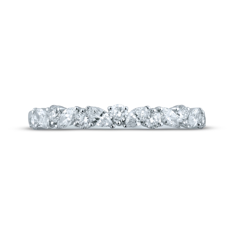 Previously Owned Monique Lhuillier Bliss Diamond Wedding Band 1/2 ct tw Marquise & Round-cut 18K White Gold