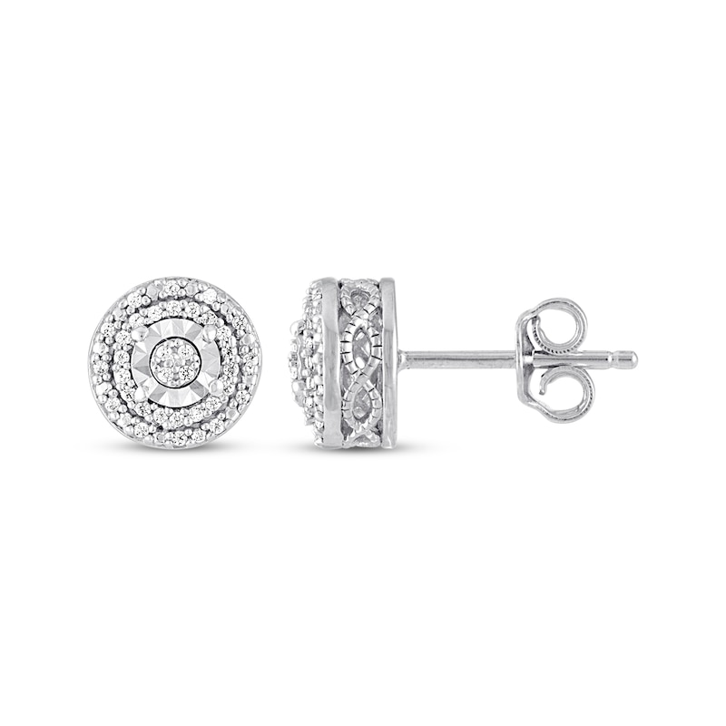 Previously Owned Diamond Earrings 1/10 ct tw Round-cut Sterling Silver