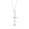 Thumbnail Image 4 of Previously Owned Diamond Cross Necklace 1/10 ct tw Round-Cut 10K White Gold 18&quot;